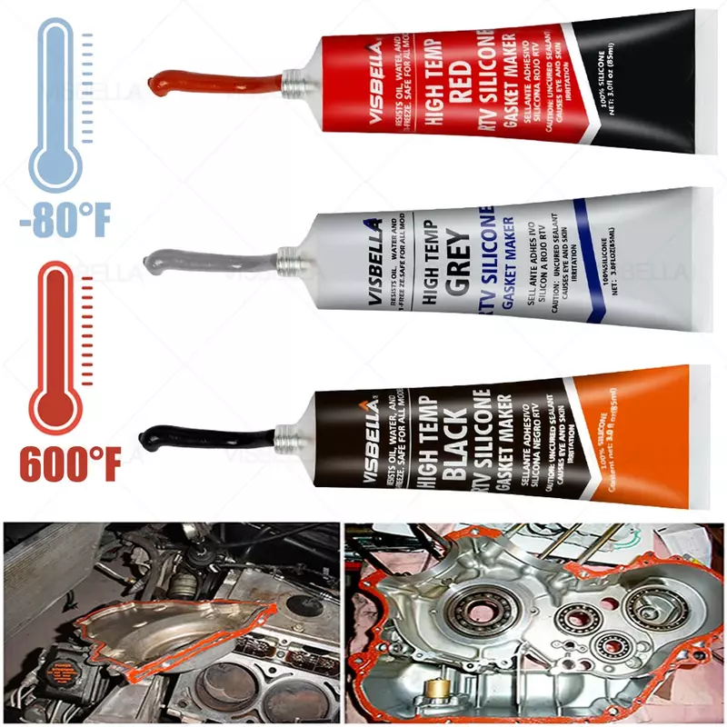 RTV Car Motor Gap Seal Glue Strong Adhesive Glue Equipment Repair Paste High Temperature Sealant Neutral Silicone Gasket