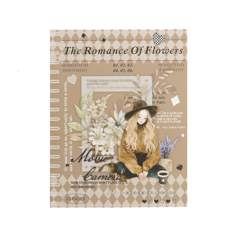 6 Packungen/Los die Romantik eines Blumenstraußes Serie Retro Nachricht Haustier Aufkleber