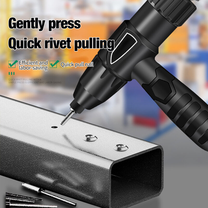 Electric rivet gun 2.4mm-4.8mm integrated without installation, rivet nut gun drill bit adapter cordless riveting tool