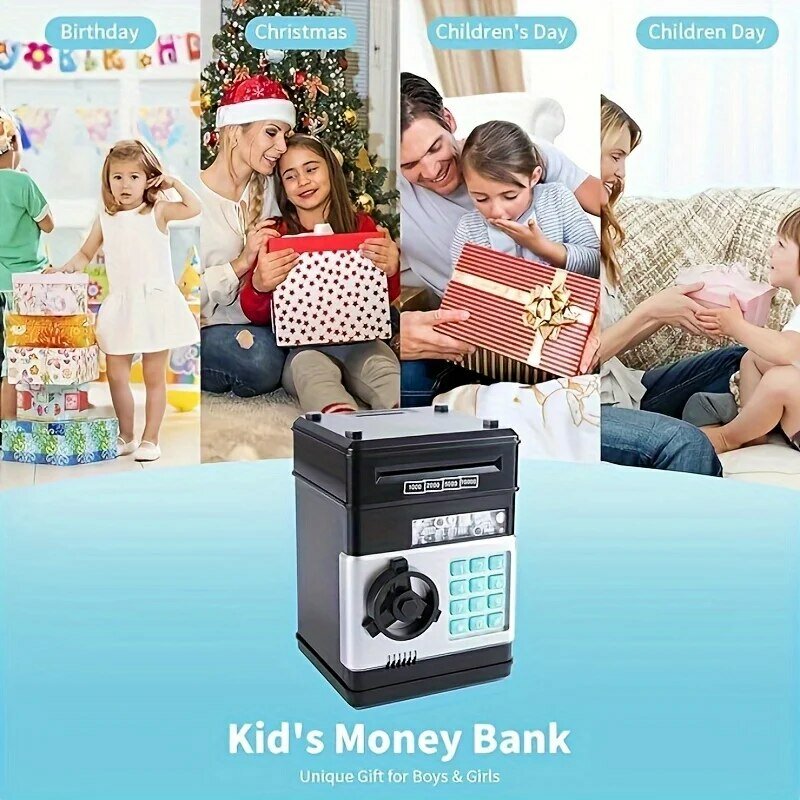 Hucha electrónica con contraseña para niños, caja de seguridad para monedas digitales, ahorro de efectivo, máquina de cajero automático, regalos para niños