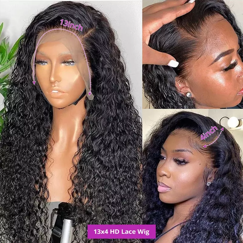 Hd Lace Wig 13x6 Human Hair Curly Wigs For Women Choice Pre Plucked Glueless 30 34 Inch Loose Deep Wave Water Wave Frontal Wigs