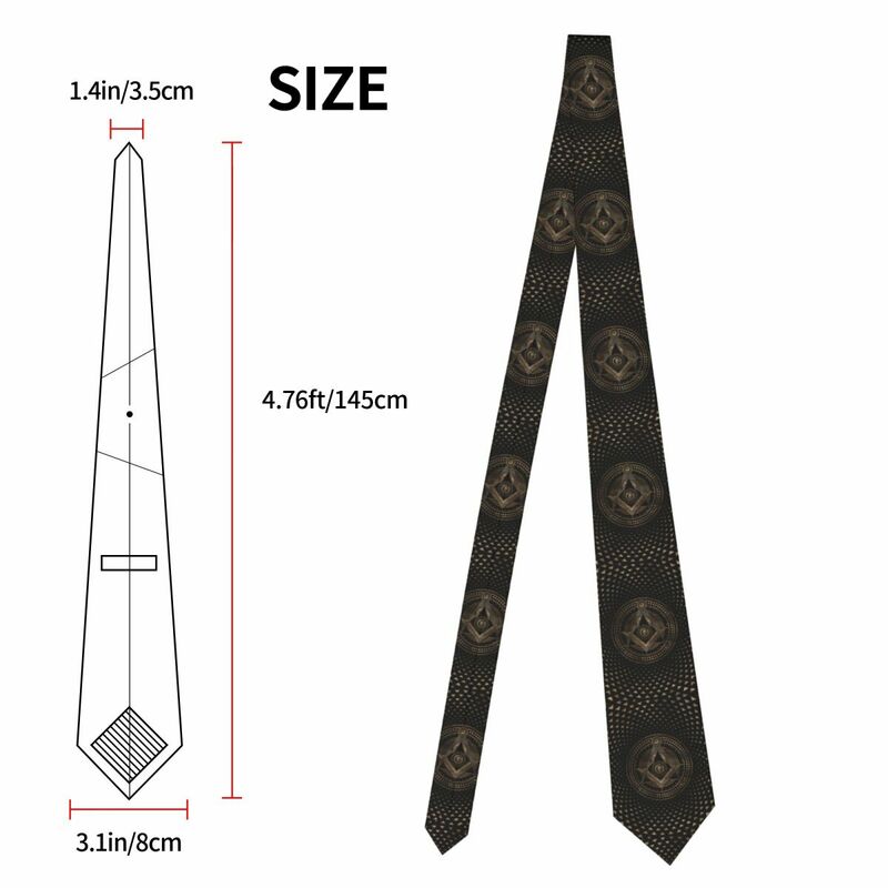 Męski krawat klasyczny obcisły masoneria z symbolem krawaty wąski kołnierz wąski casualowy krawat prezent