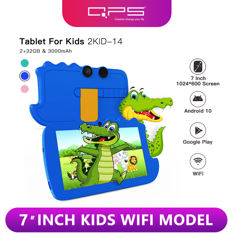 QPS Beste Geschenk 7 inch Kinder Tablet Kinder Pre-Installiert Educational APP Android Tablet Pc für Jungen Mädchen
