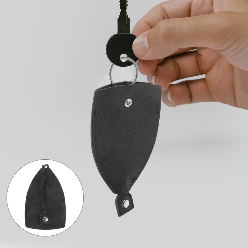 2 buah sarung kunci portabel tas kunci Pull-out kantong penyimpanan kunci kendaraan tempat kunci mobil PU