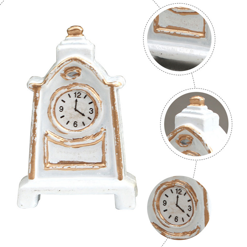 Mini relógio analógico com pêndulo para crianças, modelo liga, mini casa decoração