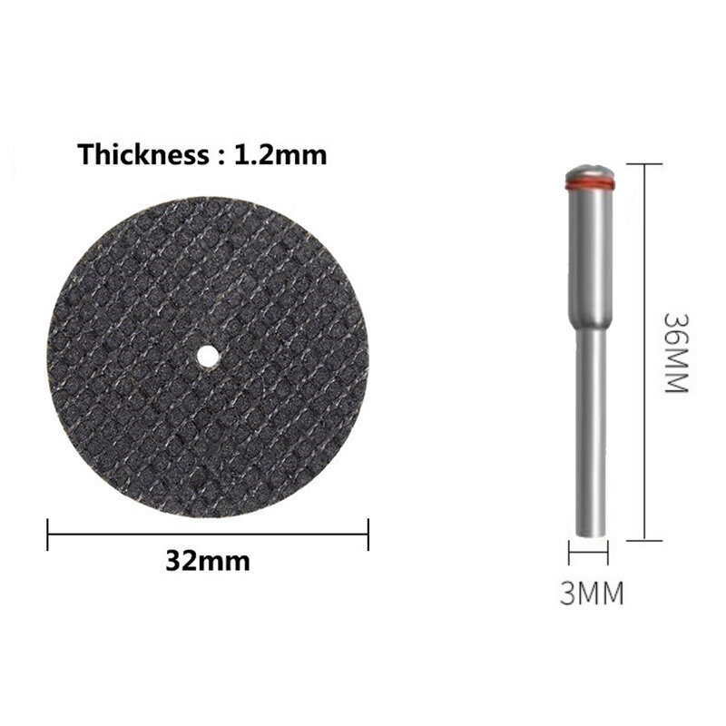 Абразивный режущий диск 32 мм с оправками, 5-100 шт., шлифовальные диски для аксессуаров Dremel, вращающийся инструмент для резки металла, пильный диск