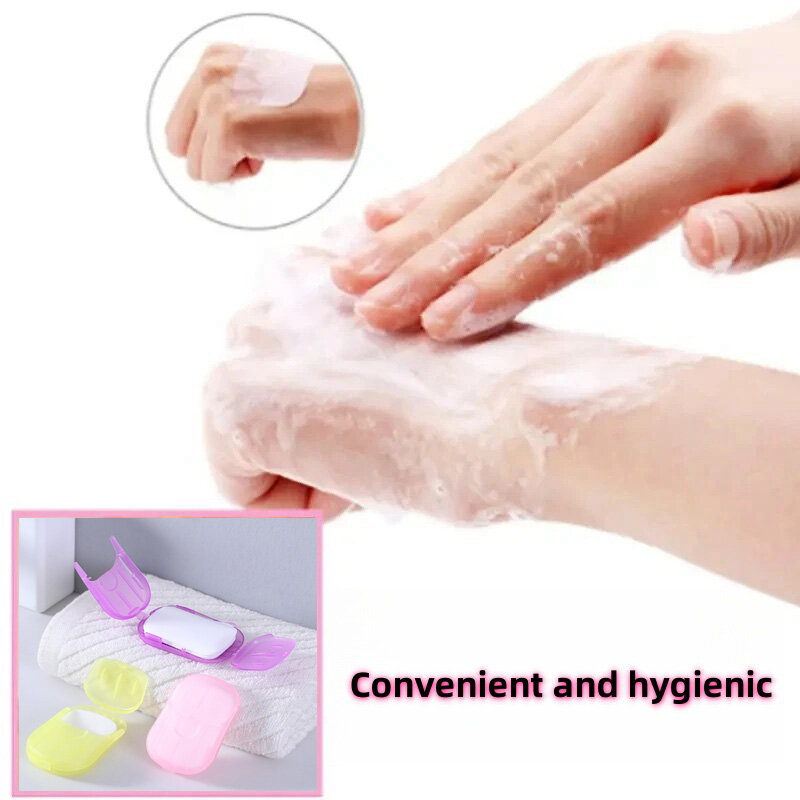 Kertas sabun sekali pakai untuk perjalanan kertas sabun cuci tangan Mini kertas sabun beraroma lembaran potongan perlengkapan pembersih mandi