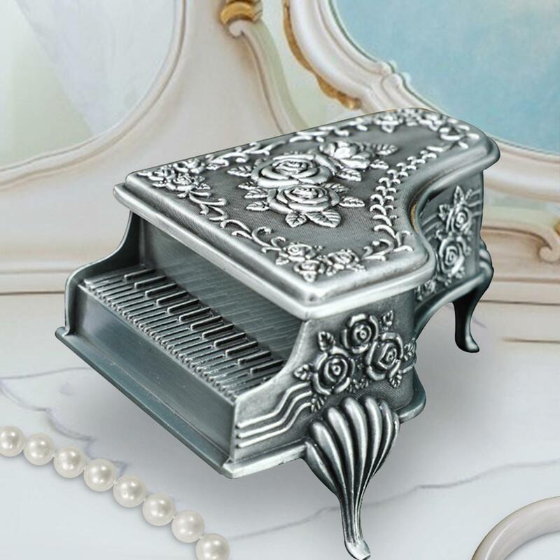 Boîte à bijoux en métal antique, mallette de rangement pour collier, bracelet, boucle d'oreille, matiques, conteneur de fête
