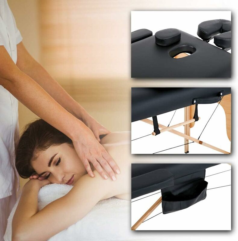 Massage Table Massage Bed Spa Bed 73 inch Long Height Adjustable Portable 2 Folding Massage Salon Table W/Sheet Cradle Bolsters