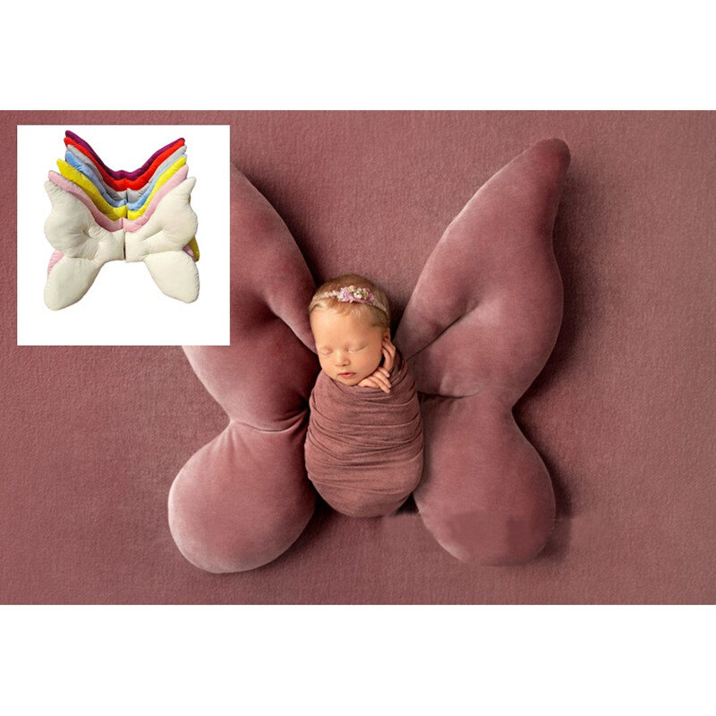 Accesorios de fotografía para recién nacidos, cojín de almohada de mariposa de ala para posar, accesorios de tiro para bebés