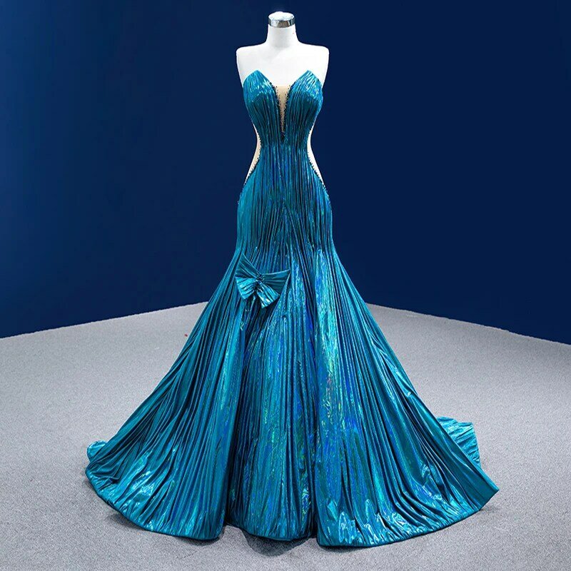 exy Luxury Blue Magic Light Evening Dress 2 Pieces Removable Mermaid Gowns Ladies Prom Dress Pregnancy Customizable Abendkleider