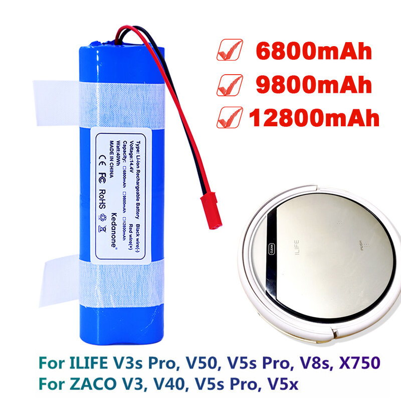 Original Rechargeable Battery For Ilife Zaco V3s V5s V8s DF45 DF43 V3 X3 V50 V55 V5Lpro 14.4V 6800Mah Robotic Cleaner Parts