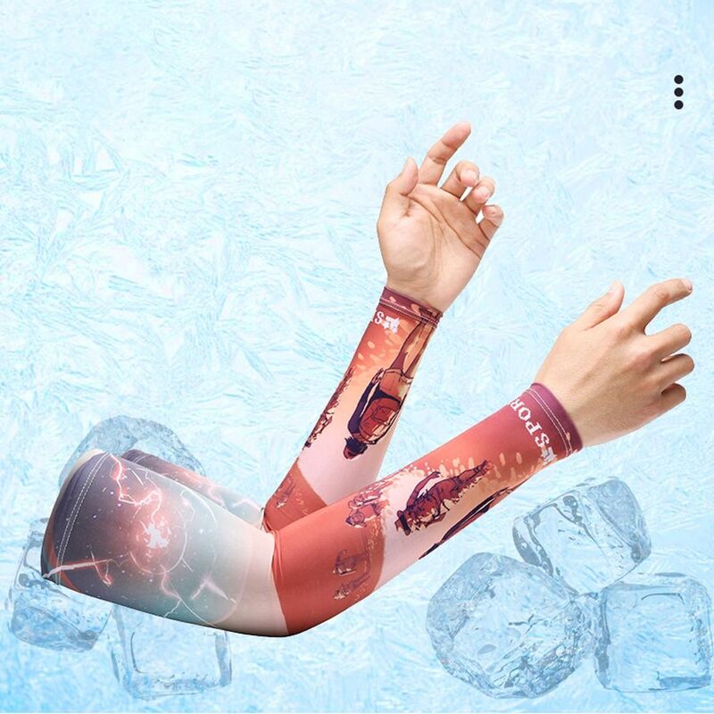 Protezione solare maniche per il ghiaccio guanti da equitazione Unisex in seta di ghiaccio maniche resistenti ai raggi UV nascondi tatuaggi maniche da ciclismo corsa all'aperto