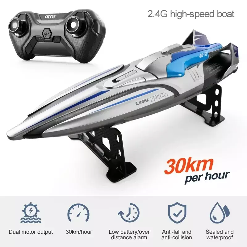 S1 barca telecomandata senza fili elettrica a lunga durata ad alta velocità 2.4G motoscafo modello di barca ad acqua per bambini giocattolo di grandi dimensioni