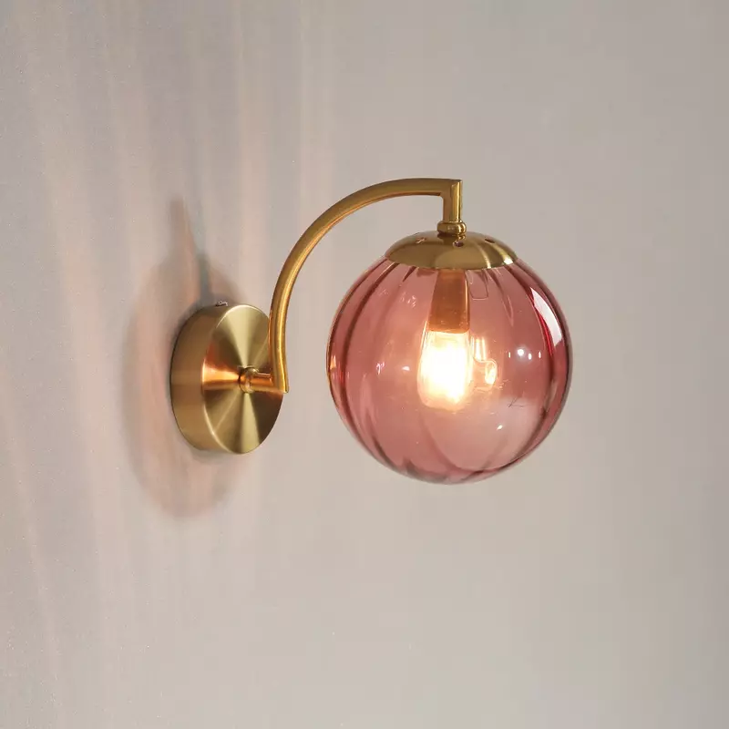 โคมไฟติดผนัง Led โมเดิร์นสีผนังกระจก Nordic Minimalist Living ห้องนอนข้างเตียงห้องรับประทานอาหารห้องครัวในร่มโคมไฟ