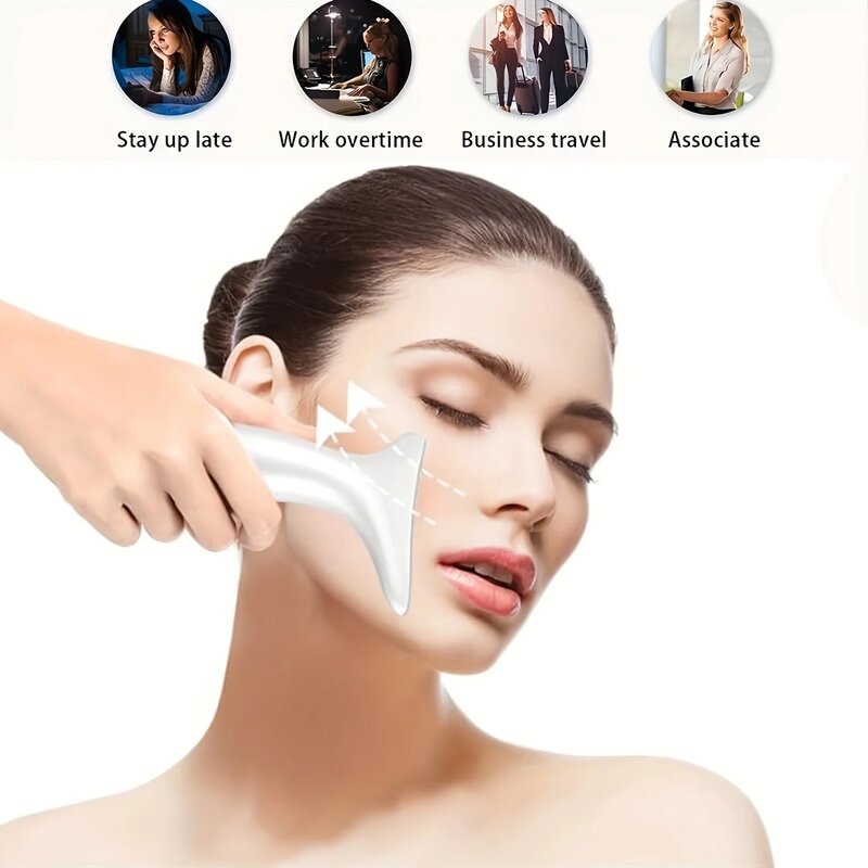 Massageador portátil para rosto e pescoço para mulheres, cuidados com a pele, dispositivo de beleza facial, age booster, pincéis, ipl, modo 3