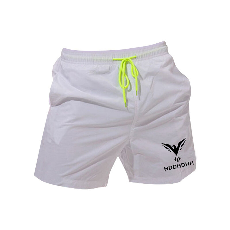 Summer Breathable Solid Color Capris New Men's Polyester Shorts Casual Fashion Beach Pants