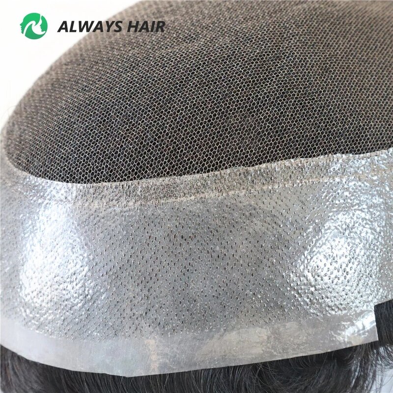 Australia Toupee Hair Men Wig 16x24CM 20x25CM Soft French Lace and PU 6" 130%  Density Indian Hair Men's Capillary Prosthesis