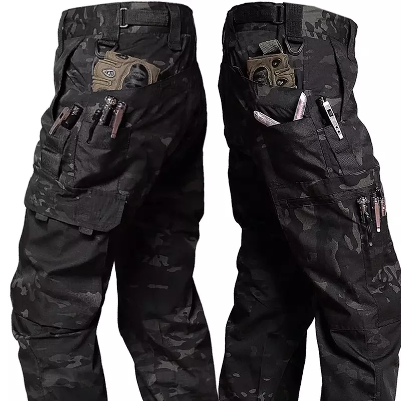 Брюки-карго мужские тактические, уличные штаны с большими карманами, водонепроницаемые Джоггеры для боевых тренировок, летние брюки