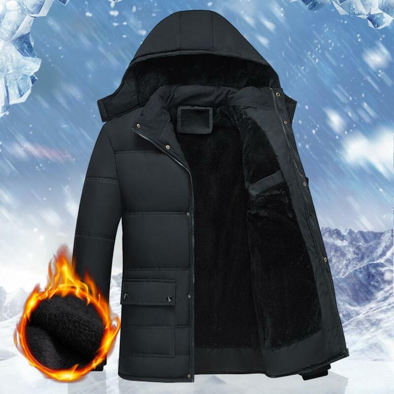 Abrigo informal con estilo para hombre, chaqueta cómoda de manga larga a la moda, rompevientos con capucha de longitud media, resistente al frío