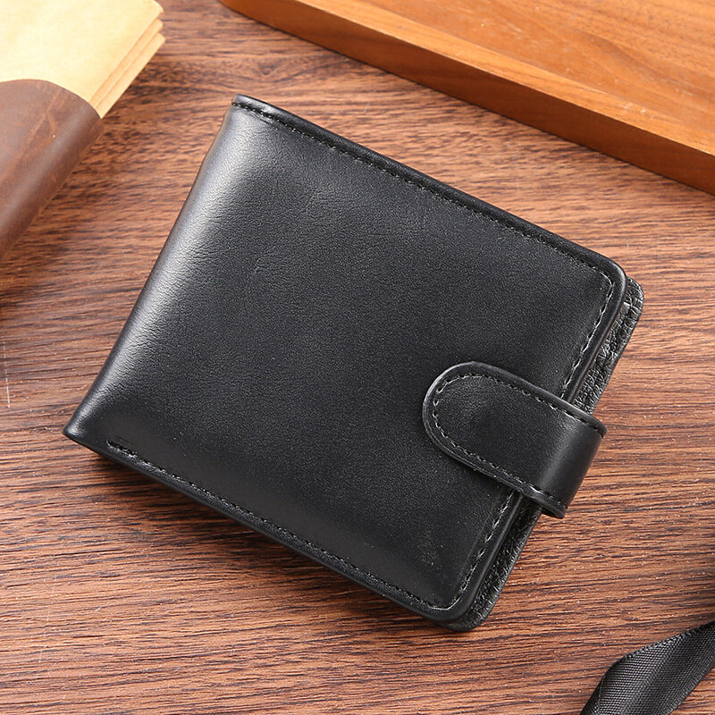 กระเป๋าสตางค์หนัง PU ของผู้ชายกระเป๋าเก็บบัตรนามบัตรแบบสั้นกระเป๋าสตางค์สำหรับผู้ชายหรูหรากระเป๋าใส่เงินคลัทช์ dompet koin