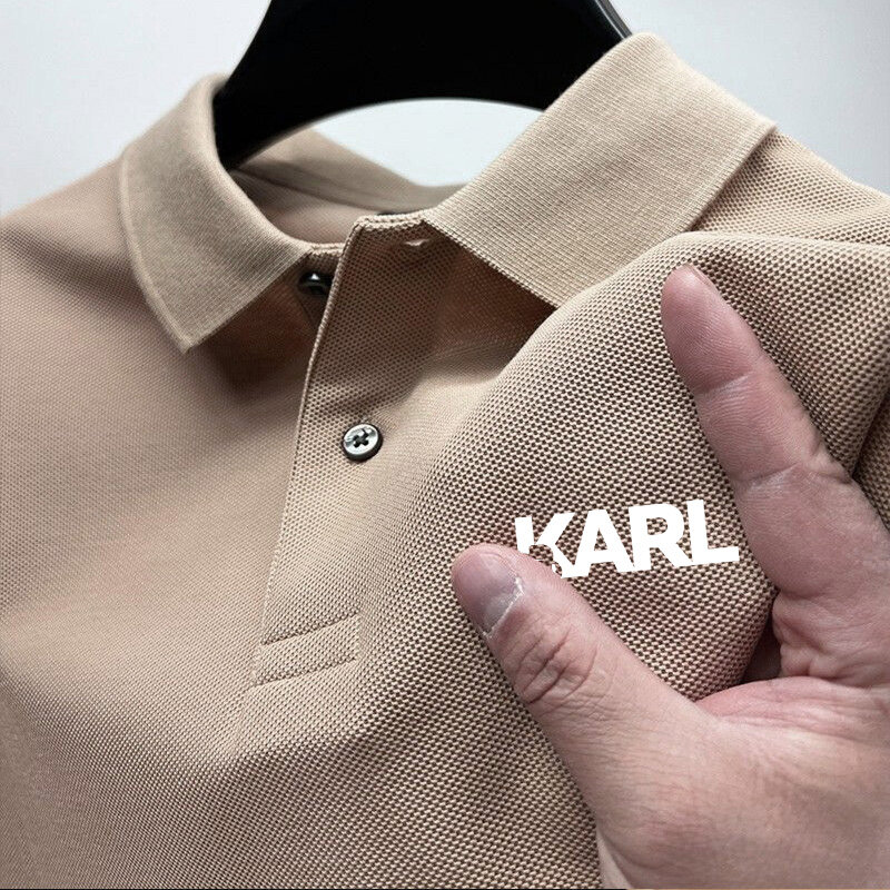Polo de manga corta para hombre, camiseta estampada con letras, transpirable e informal, secado rápido, a la moda, nuevo producto de verano