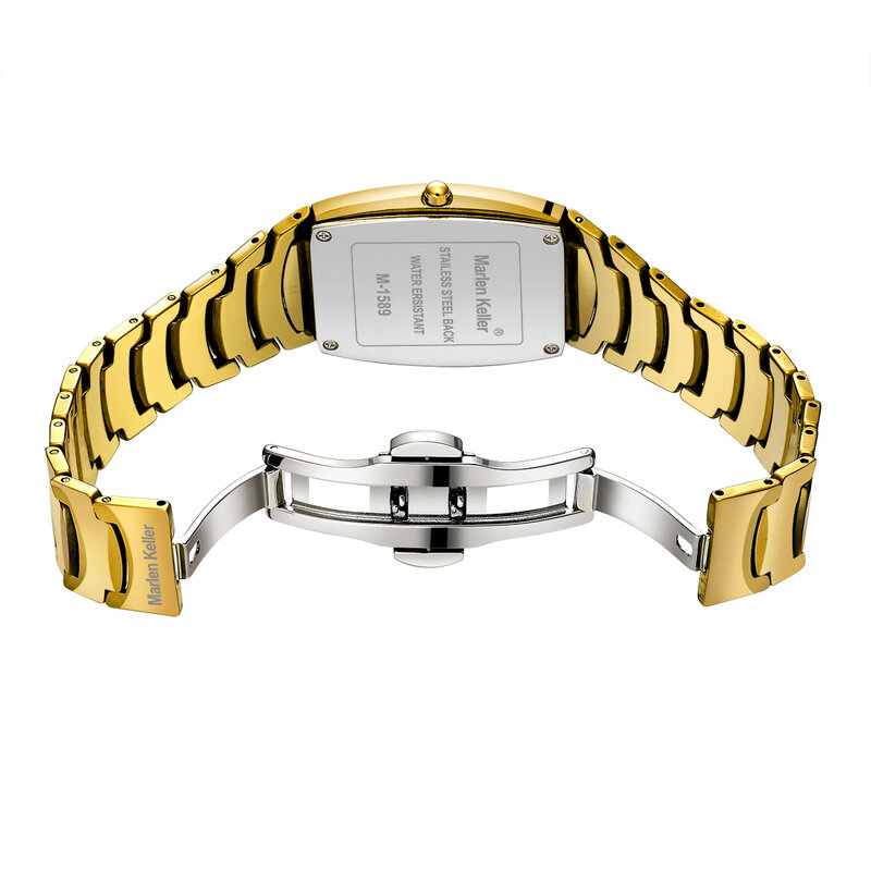 Marlen Keller's New Fashion Trend Couple Watch Band Calendar Watch Tungsten Steel Waterproof Quartz Watch