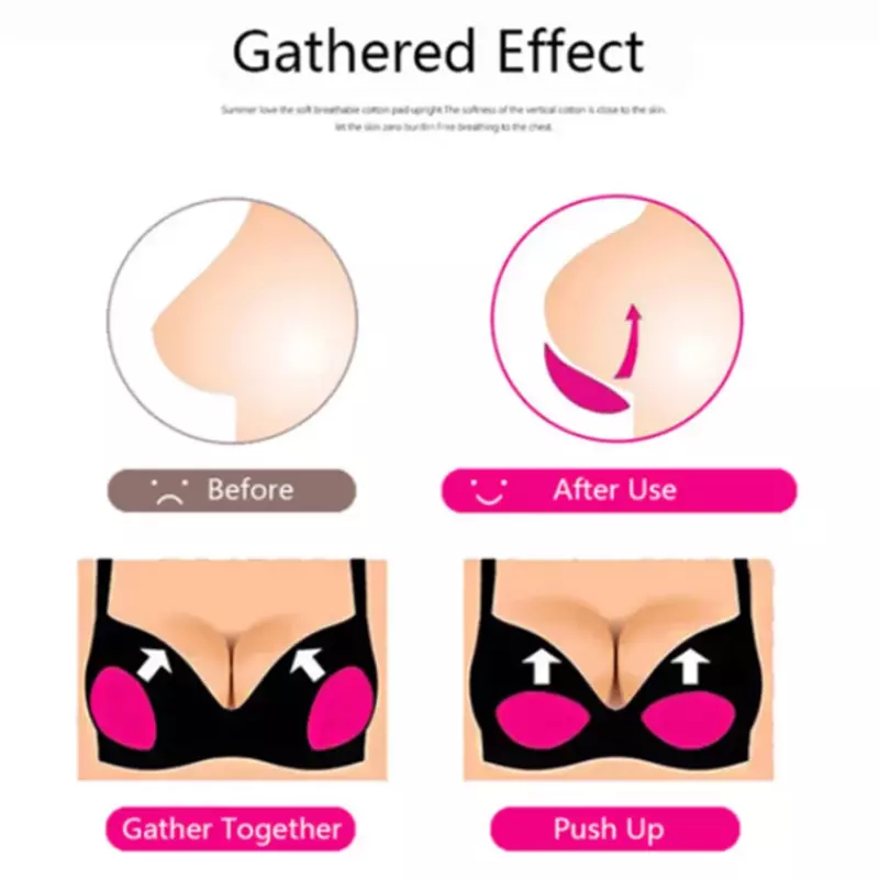 Sticky Bra Pads Removable Padding Inserts Cups Chest Push Up Padding Thicken Invisible Bra Cushions Push Up Pads for The Bra