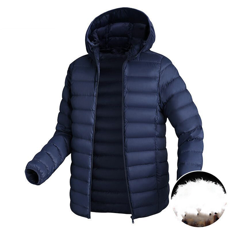 남성용 짧은 겨울 재킷, 얇은 남성용 코트, 오리지널 고품질, 밝은 흰색 덕 다운, 따뜻한 가을 및 겨울