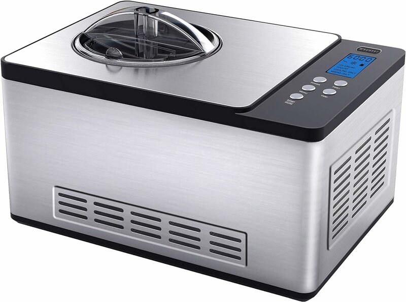 Whynter ICM-220SSY Automatic 2 Quart Capacity Stainless Steel Bowl & Yogurt Function, Built-in Compressor, no pre-freezing