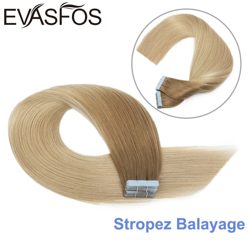 Straight Tape in Hair Extension Human Hair For Women Blonde Hair Extension Human Hair Adhesive Tapes in 14-24’’ PU skin Weft