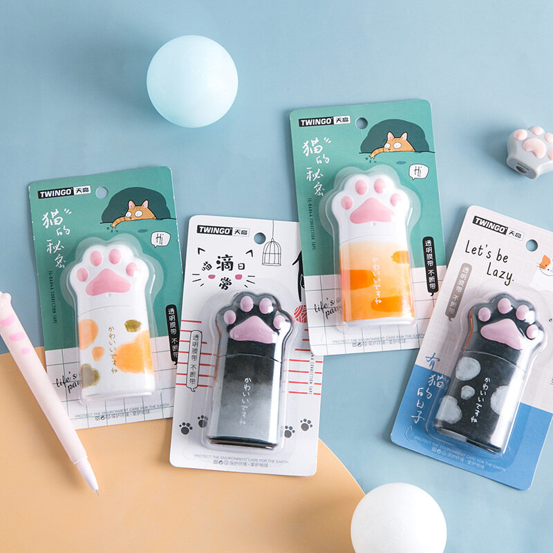 Kawaii Big Cat Claw Shape Cute Practical Correction Tape White Out Corrector Diary Stationery School Supply