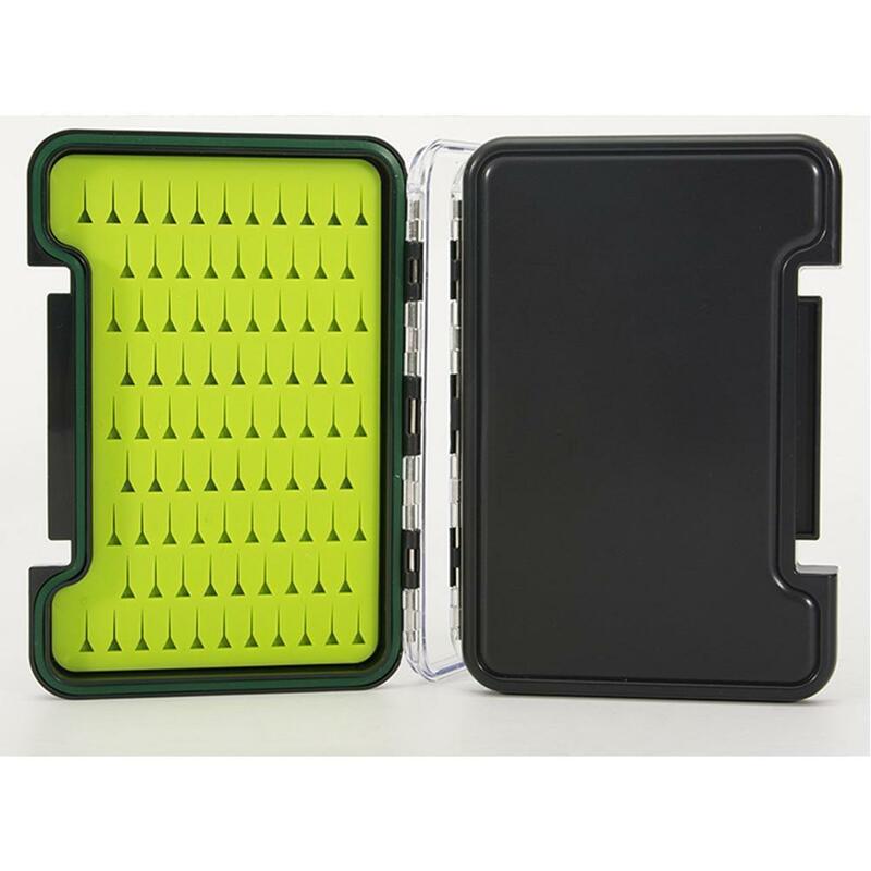Caja de mosca de silicona portátil, transparente, resistente a impactos, impermeable, almacenamiento de pesca