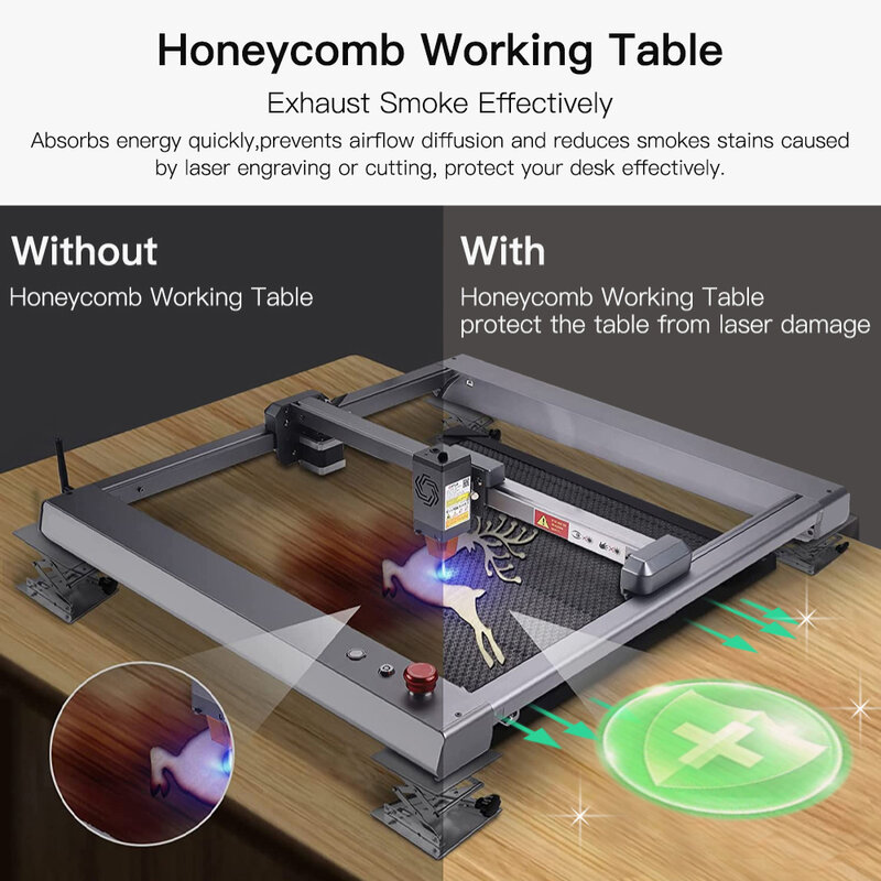KINDLELASER Honeycomb Meja Kerja 300*400Mm Ukuran Disesuaikan Papan Platform Laser Bagian untuk CO2 Laser Pengukir Mesin Pemotong
