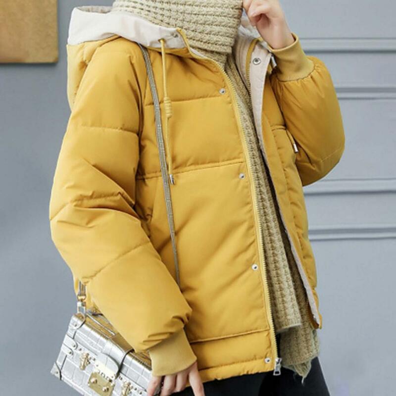 Chaqueta corta para mujer, Parkas gruesas y cálidas de empalme, abrigo holgado de gran tamaño, moda coreana, otoño e invierno, 2023