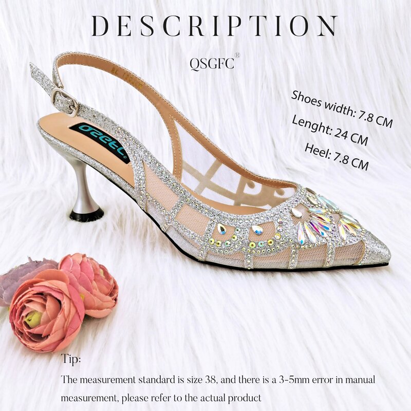 Qsgfc neues italienisches Design hohle Design Schuhe Strass Mode Mode Damen Stiletto Schuhe spitzen Zehen High Heels