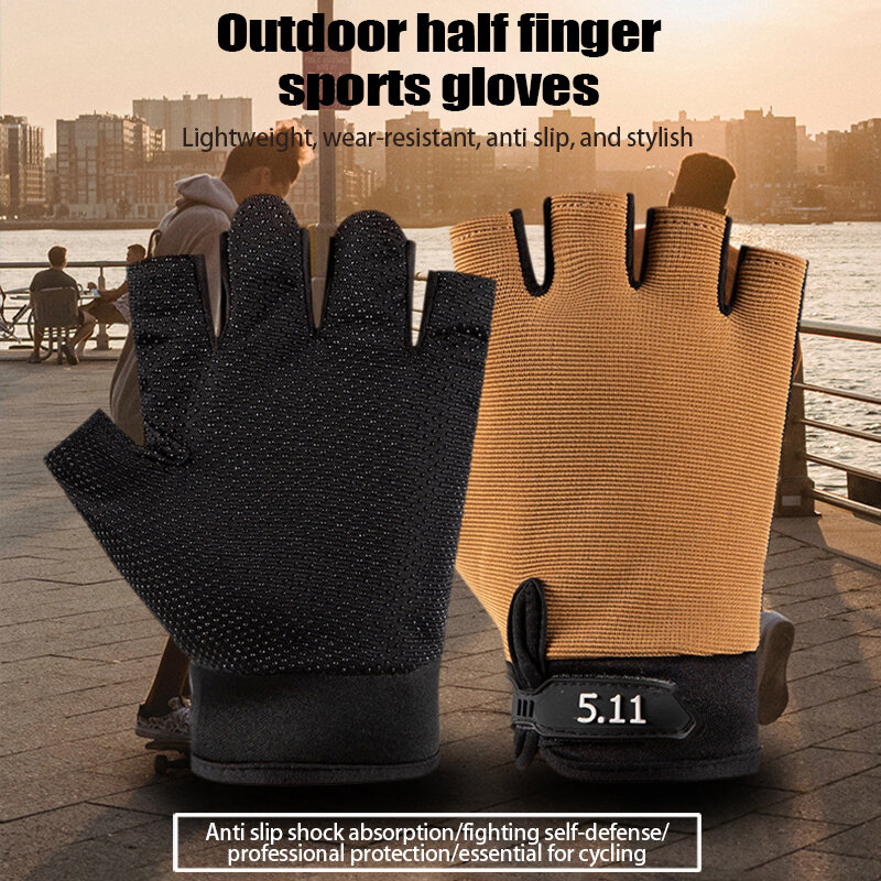 Тактические перчатки, Нескользящие, износостойкие, дышащие перчатки для тренировок на открытом воздухе и велоспорта