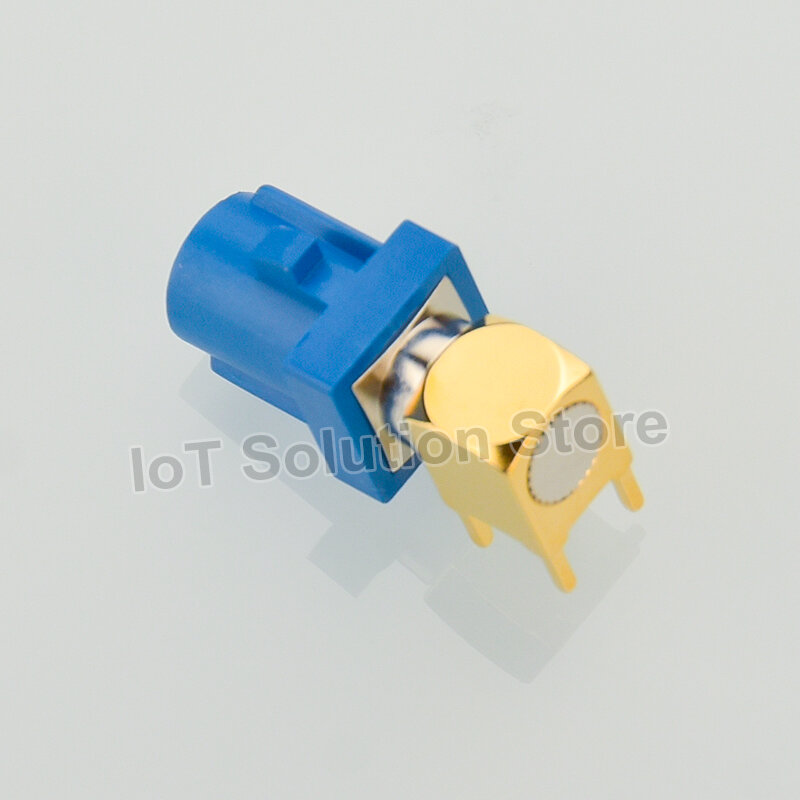 Fakra-C Right Angle Male Female Car Automotive Fakra C Blue SMB Connector For GPS GNSS PCB Mounting
