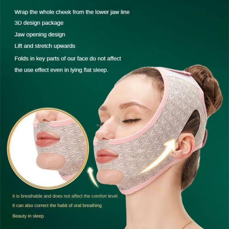 Chin Up Masker V Line Shaping Gezichtsmaskers Beeldhouwen Tight Face Mask Slaapverband Afslankband Hoge Elastische Riem