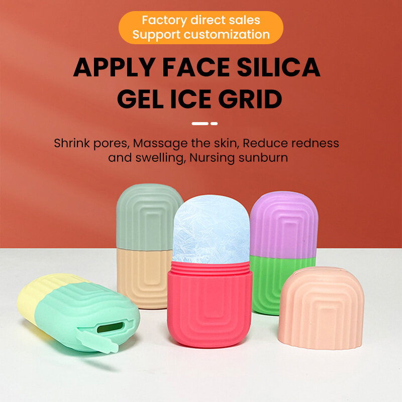Bandeja de hielo Facial de Cactus de silicona, Mini compresa portátil, herramienta de masaje de enfriamiento, caja de hielo de masaje Facial calmante duradera, herramienta para el cuidado de la piel