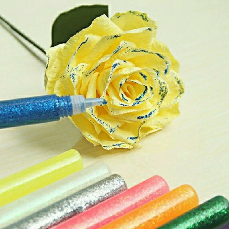 10 sztuk kolorowy brokat w proszku klej dziecko artystyczny obraz rzemiosło papierowe rysunek przypadku telefonu DIY Super płynny żel do paznokci klej długopis