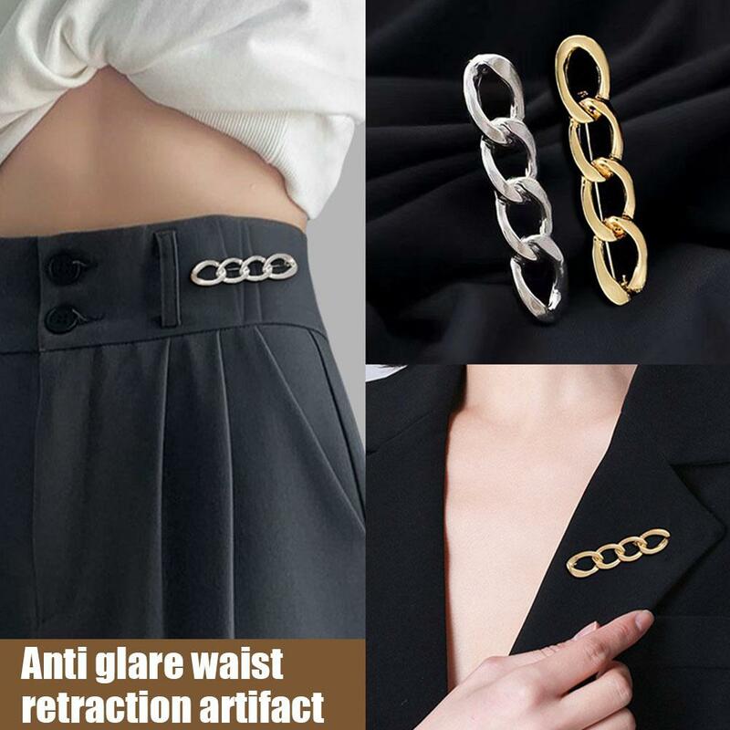 Detachable Metal Pins Fastener Pants Pin Retractable Button Sewing-Free Buckles for Jeans Perfect Fit Reduce Waist