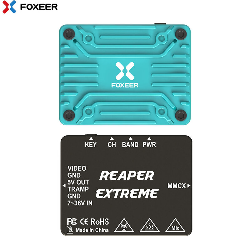 Foxeer Reaper Cực Chất 2.5W 5.8G 40CH Pitmode 25MW 200MW 500MW 1.5W 2.5W Có Thể Điều Chỉnh FPV VTX 2-8S 20X20mm Cho FPV Tầm Xa