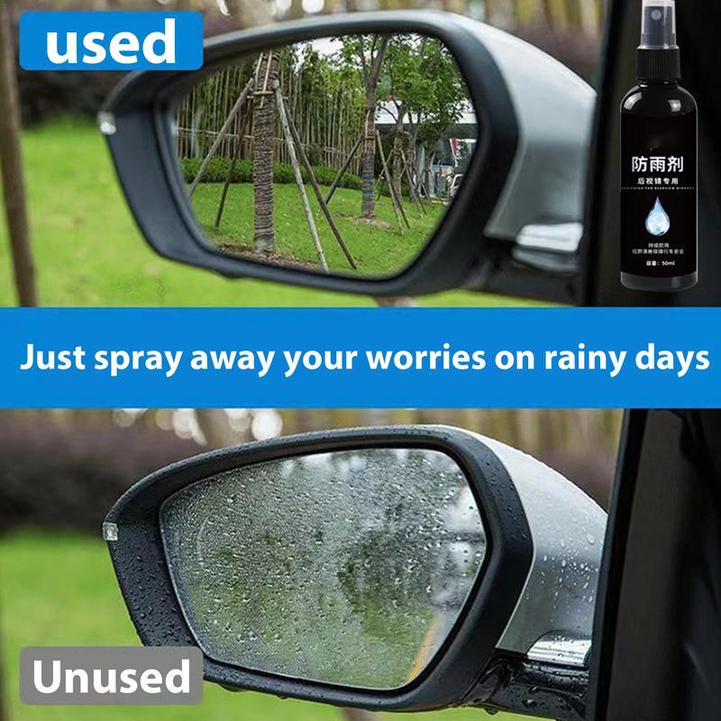 Spray de vidro universal do pára-brisa do carro, bloqueio de água, versátil, dias chuvosos, necessidades para janelas de carro, espelhos retrovisores, 50ml