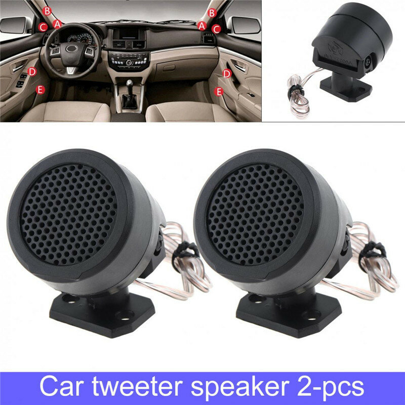 2pcs TS-T120 Car Speakers Audio Horns Vehicle Subwoofer Tweeter 12-24V 10W 89db General Purpose Black Loudspeaker Accessories