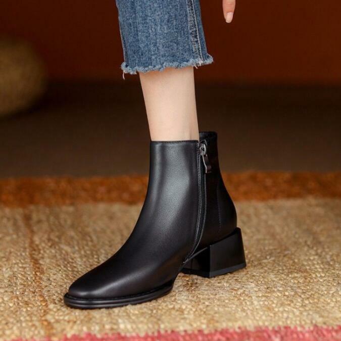 New Sexy Women Ankle Boots Thick Heels Short Boot Fashion Winter Shoes Women Sexy Autumn Spring Office Lady Footwear Large size