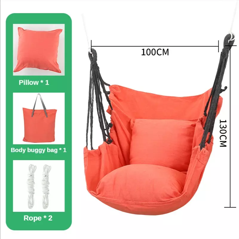Hanging Swing Canvas Hanging Chair College Student Dormitory Hammock with Pillow Indoor Camping Swing Adult Leisure Chair