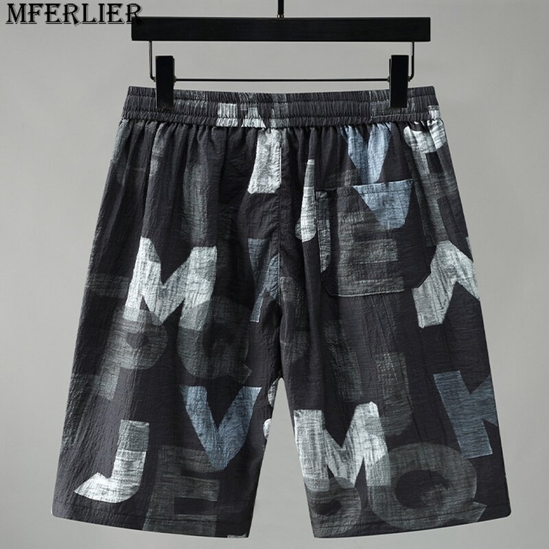 Shorts de praia Graffiti Cool masculino, calça curta carta casual, fundo grande, moda verão, plus size, 10XL