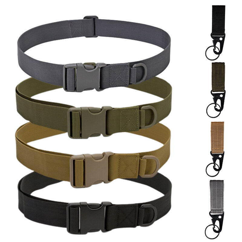 Army Style Combat Belts Quick Release Tactical Belt Fashion Black Men Canvas Military Waistband Outdoor Hunting Cycling 125cm