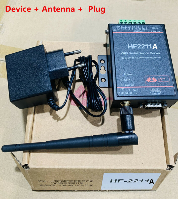 HF2211 modul konverter Ethernet ke WiFi, seri ke WiFi RS232/RS485/RS422 untuk transmisi Data otomatisasi industri HF2211A